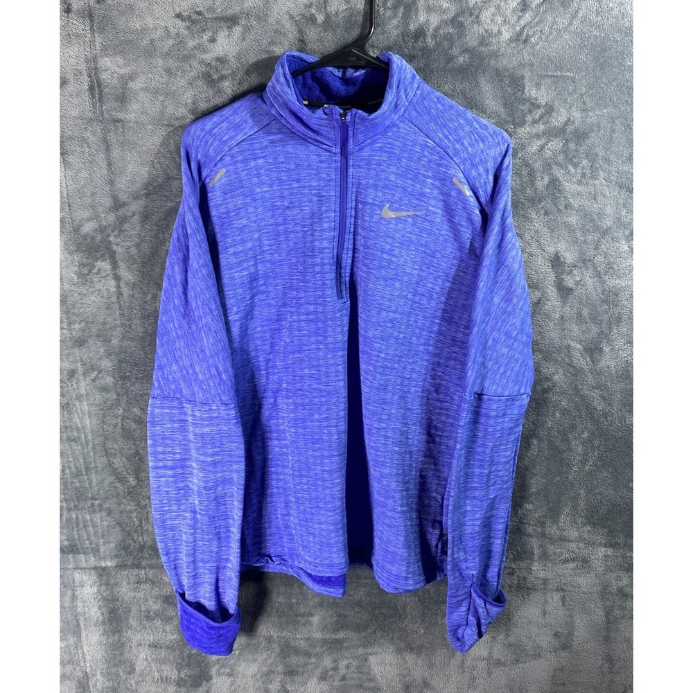 Nike Therma Sphere Element Sweatshirt Mens Medium Blue Half Zip Running Pullover